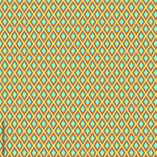 Geometric pattern of diamonds on a yellow background.