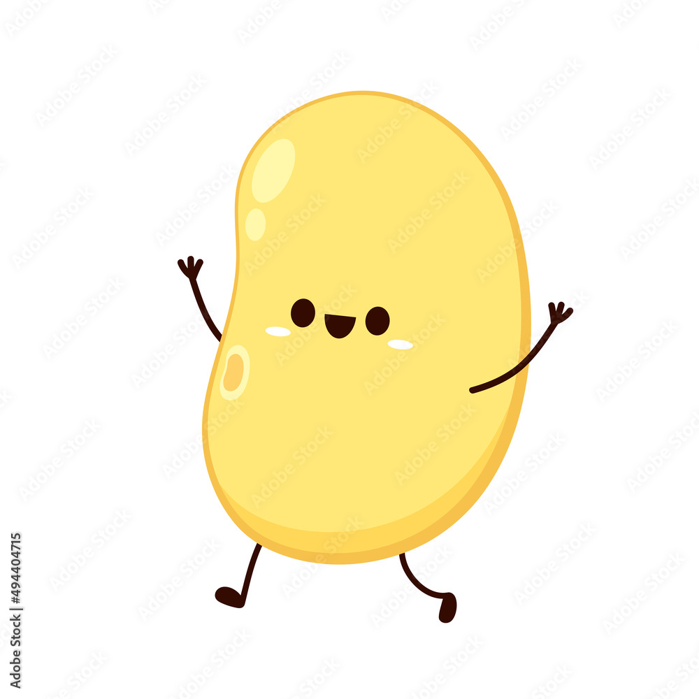 Obraz premium Soybean vector. Soybean character design.
