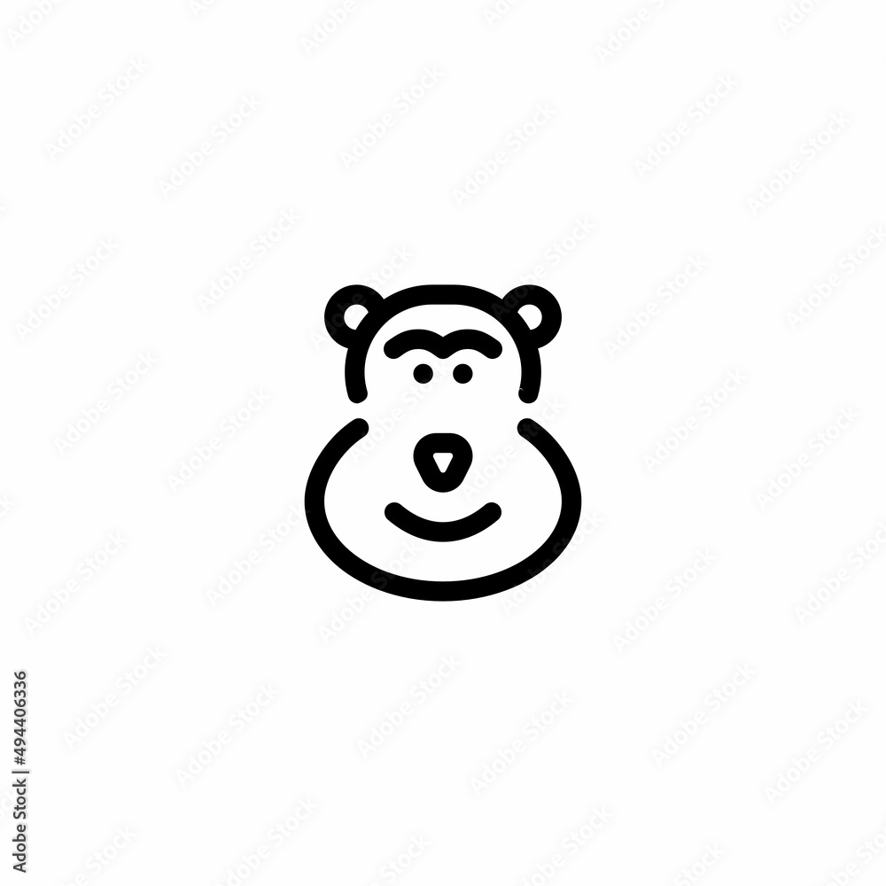 Fototapeta premium monkey jocko ape Outline Icon, Logo, and illustration