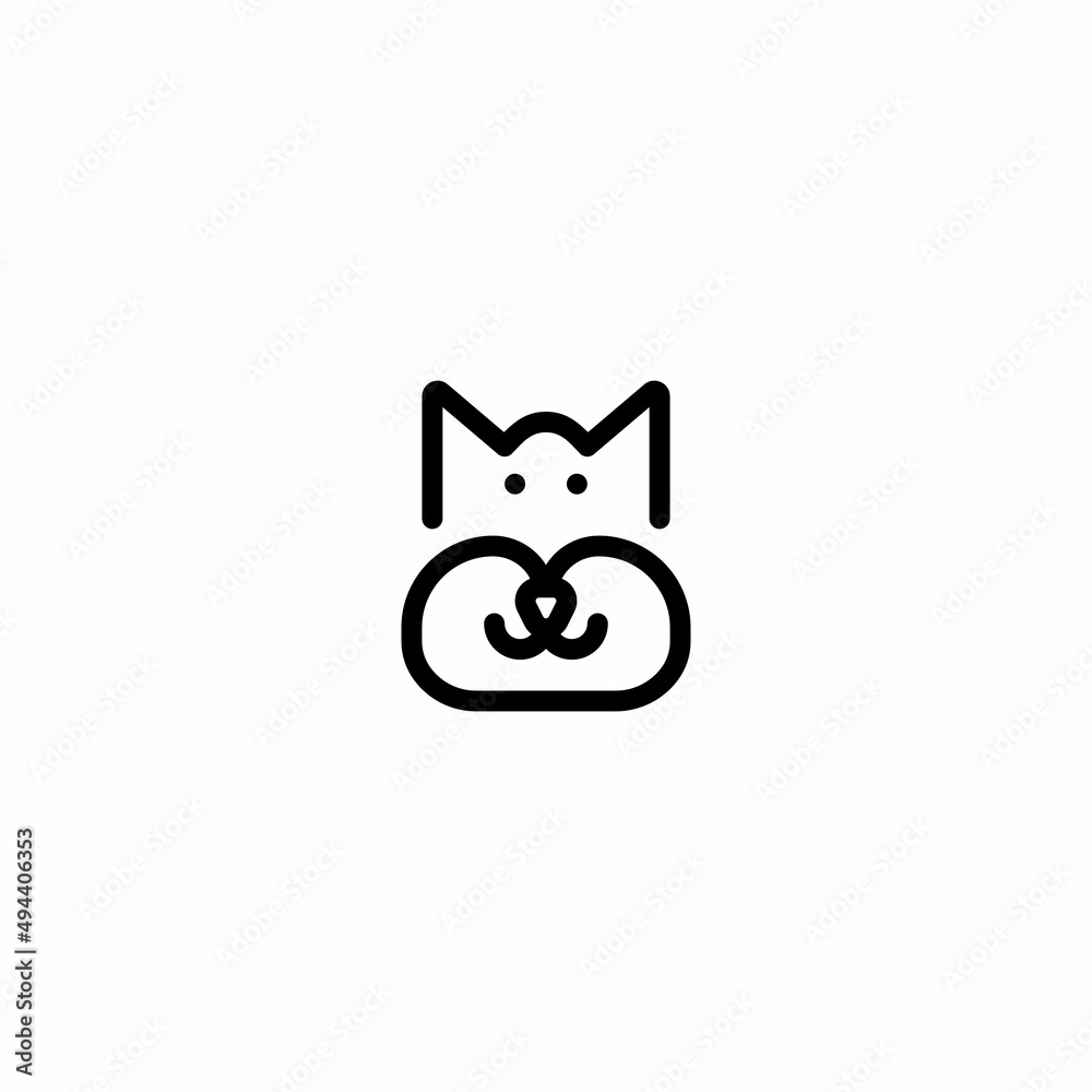 Fototapeta premium dog wild pooch animal Outline Icon, Logo, and illustration