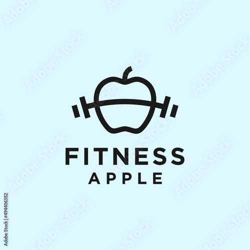 barbell apple logo or fitness logo