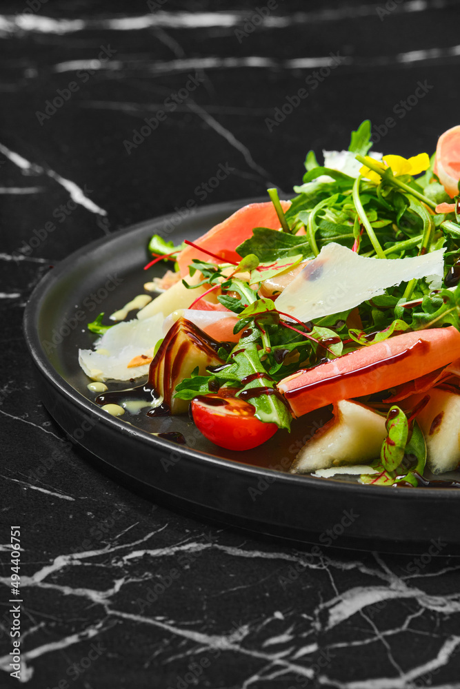 Salad with prosciutto and vegetables Salad with prosciutto and vegetables