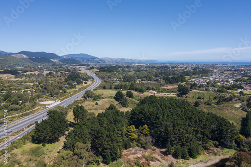 waikanae village and beach lloking south with expressw photo