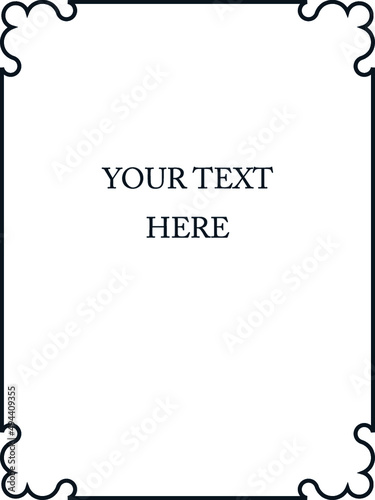 Thin vector border frame. Billboard, vintage poster, card, signboard, sticker, or label design