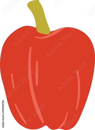 Red Bell Pepper Cartoon Illustration