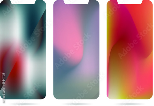 set of colorful mobile wallpaper