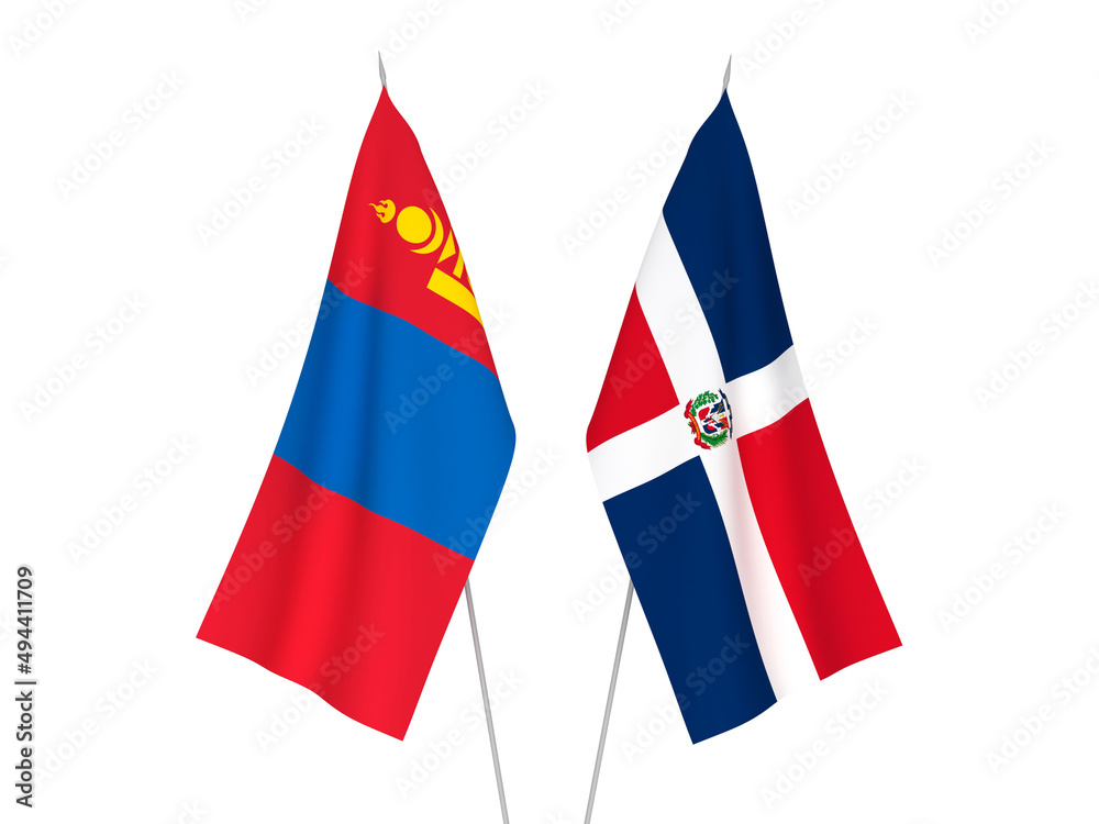 Mongolia and Dominican Republic flags