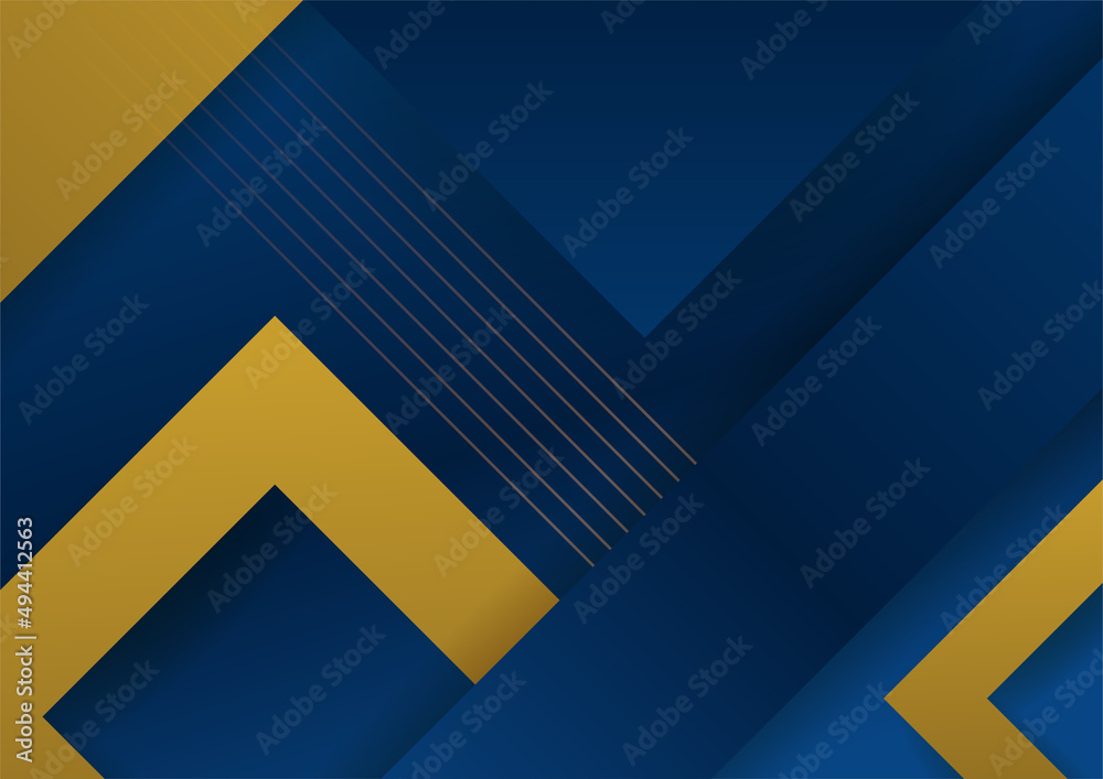 Abstract blue and gold presentation background design Stock Vector ...