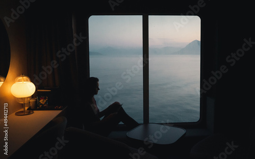 Person in a Ferry cabin