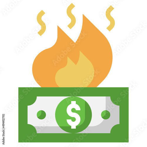 BURNING flat icon,linear,outline,graphic,illustration