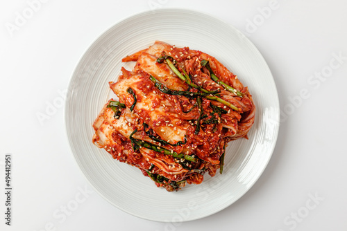 Tableau sur toile Kimchi geotjeori on a white background