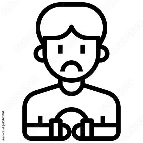 ARREST line icon,linear,outline,graphic,illustration