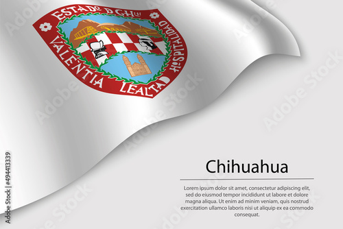 Wave flag of Chihuahua is a region of Mexico