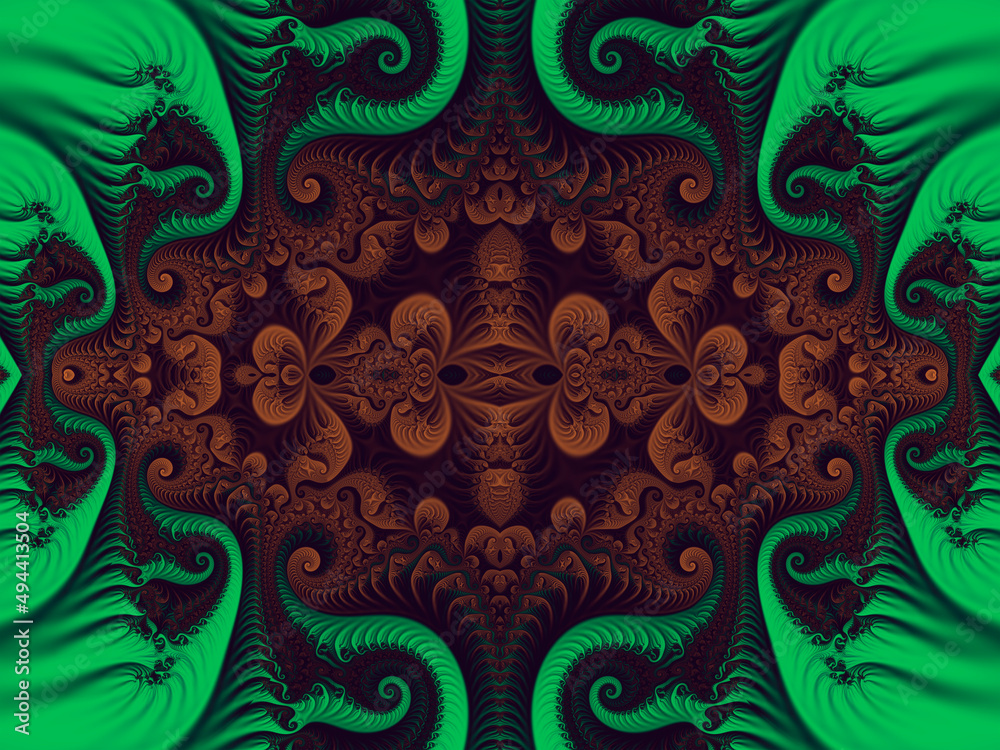 Beautiful fractal. Computer generated image. Fractal background. Abstract spirals. Seamless pattern. Beautiful background for greetings card, flyers, invitation, posters, brochure, banners, calendar.