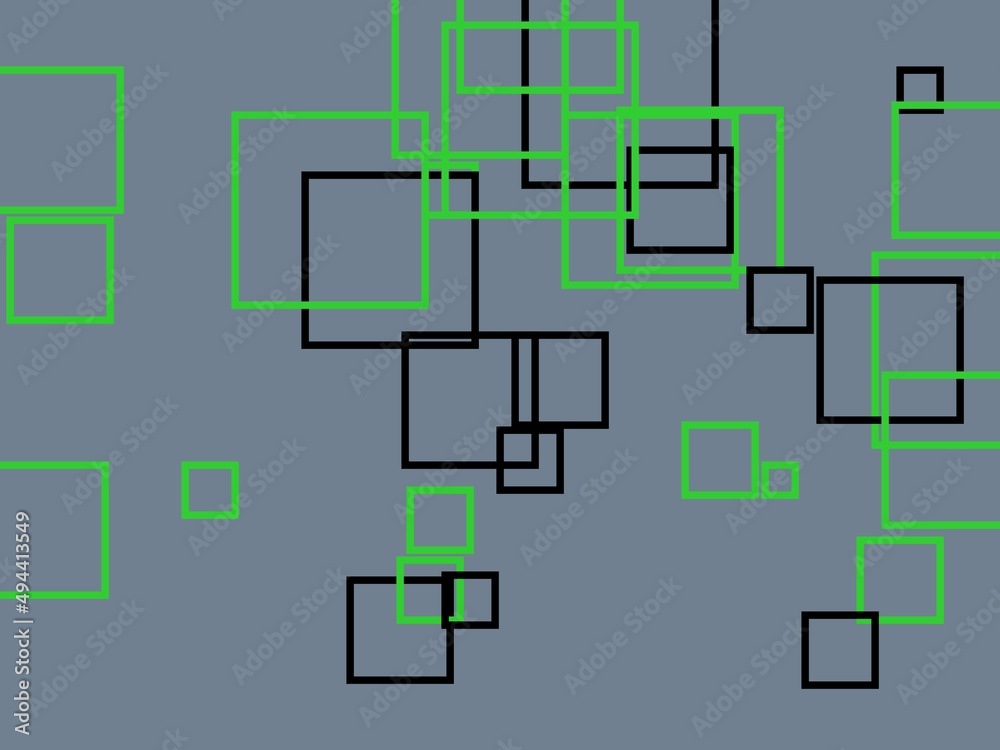 Abstract green grey squares with slate gray background Abstract green grey squares with slate gray background