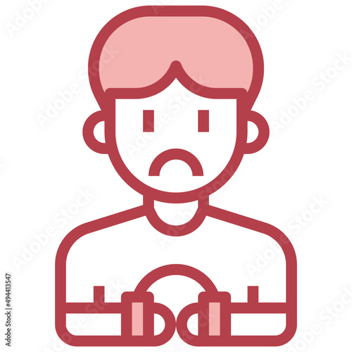 ARREST red line icon,linear,outline,graphic,illustration