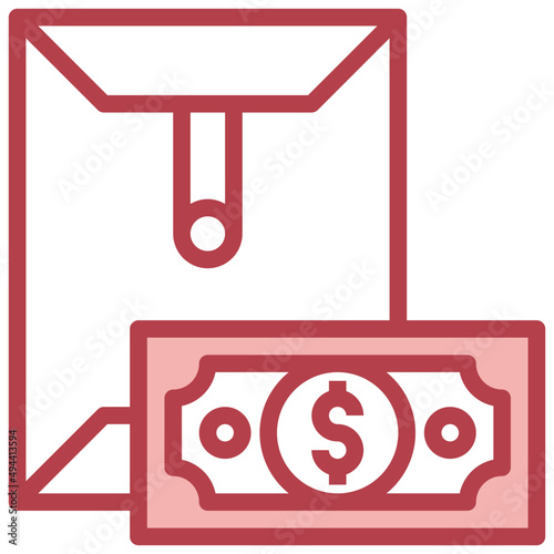 ENVELOPE red line icon,linear,outline,graphic,illustration