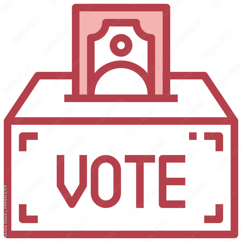 VOTE red line icon,linear,outline,graphic,illustration