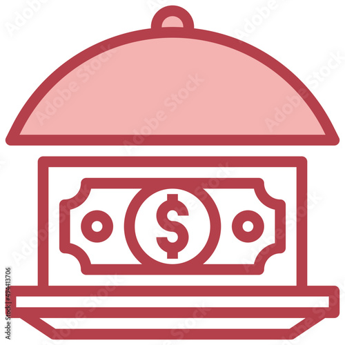 SERVING DISH red line icon,linear,outline,graphic,illustration
