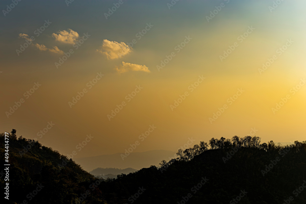 Sunset at Chiangmai, Thailand. Picture for background