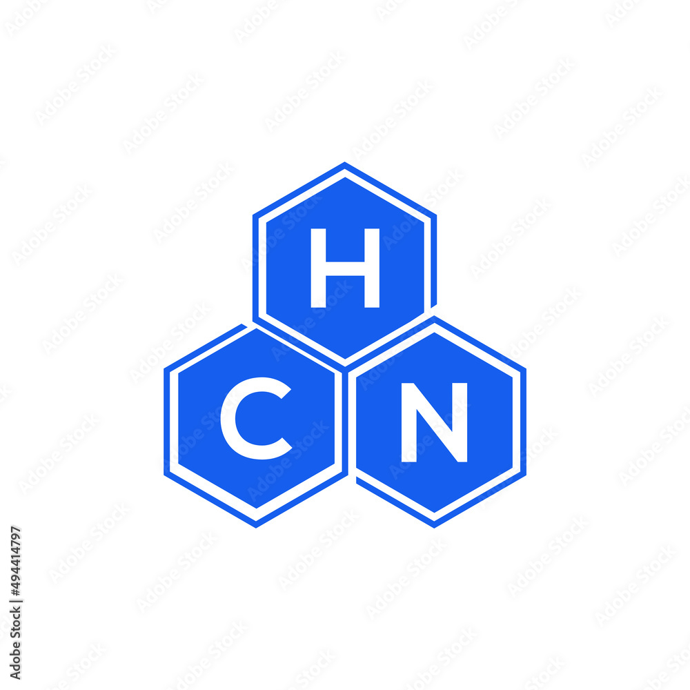 HCN letter logo design on black background. HCN  creative initials letter logo concept. HCN letter design.
