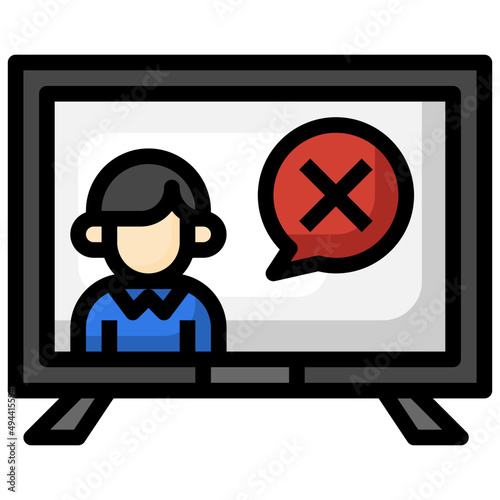 FAKE NEWS filled outline icon,linear,outline,graphic,illustration