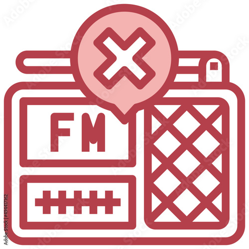 RADIO red line icon,linear,outline,graphic,illustration