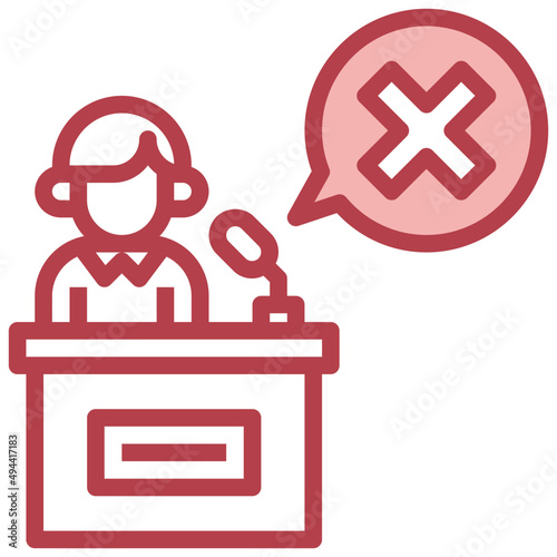 SPEECH red line icon,linear,outline,graphic,illustration