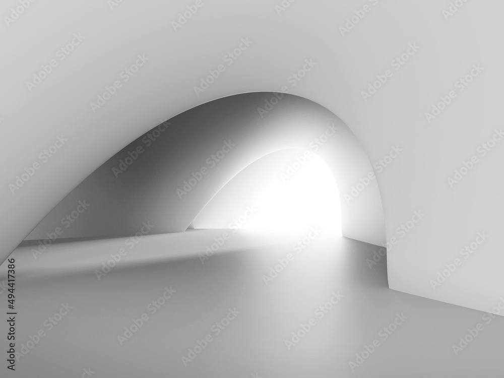 3d rendering of futuristic abstract concrete architecture space.
