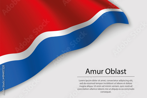 Free Download Wave flag of Amur Oblast is a region of Russia - GFXLoad