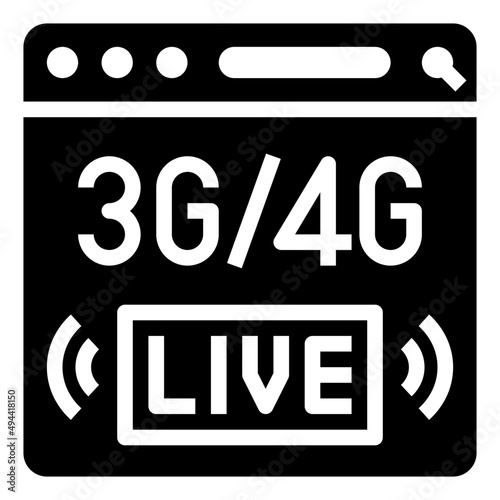 4G glyph icon,linear,outline,graphic,illustration