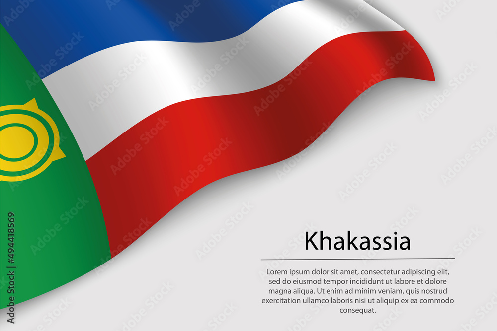 Obraz premium Wave flag of Khakassia is a region of Russia