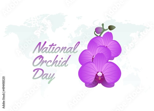 vector graphic of national orchid day good for national orchid day celebration. flat design. flyer design.flat illustration.