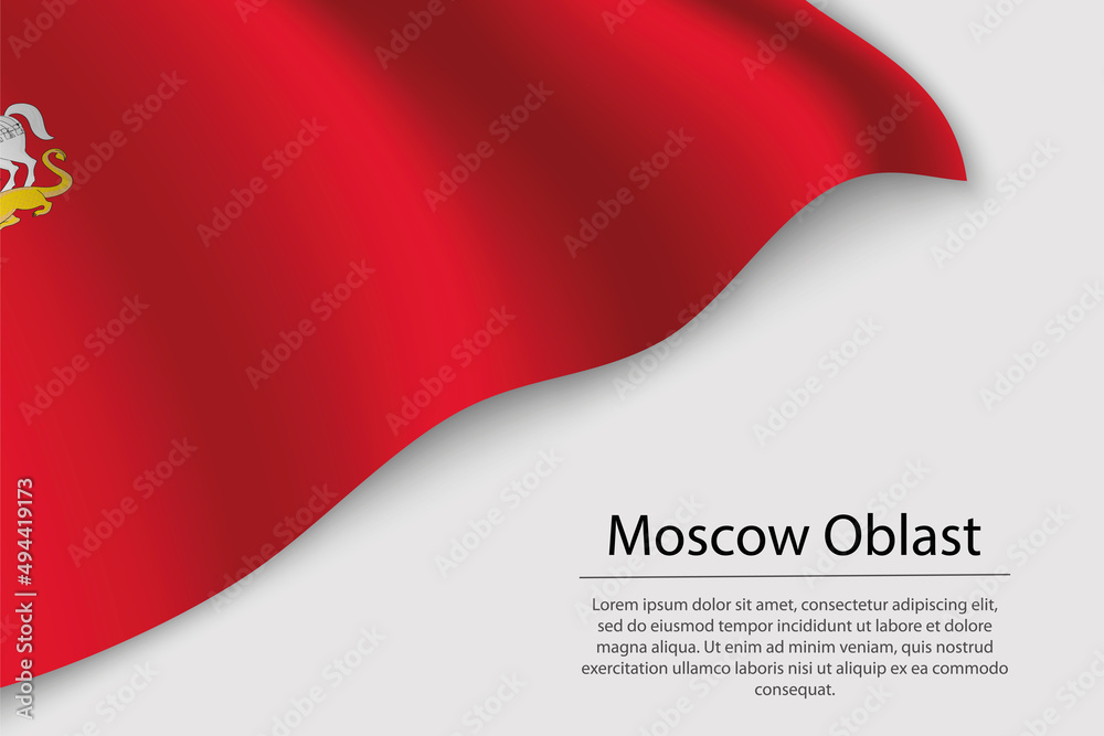 Wave flag of Moscow Oblast is a region of Russia Wave flag of Moscow Oblast is a region of Russia