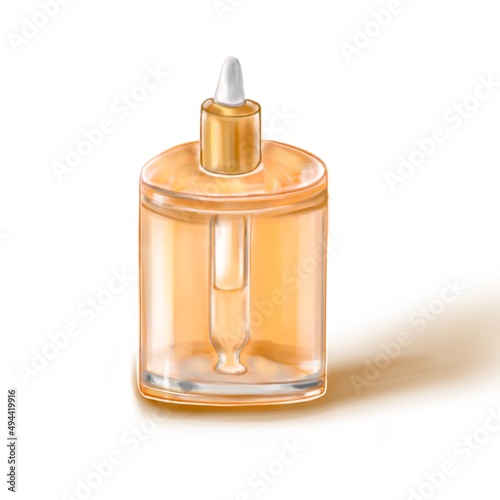 Vector hand drawn illustration of serum jar