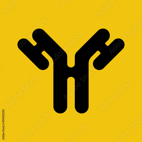 Antibody icon. Types of antibodies and immunoglobulin structures