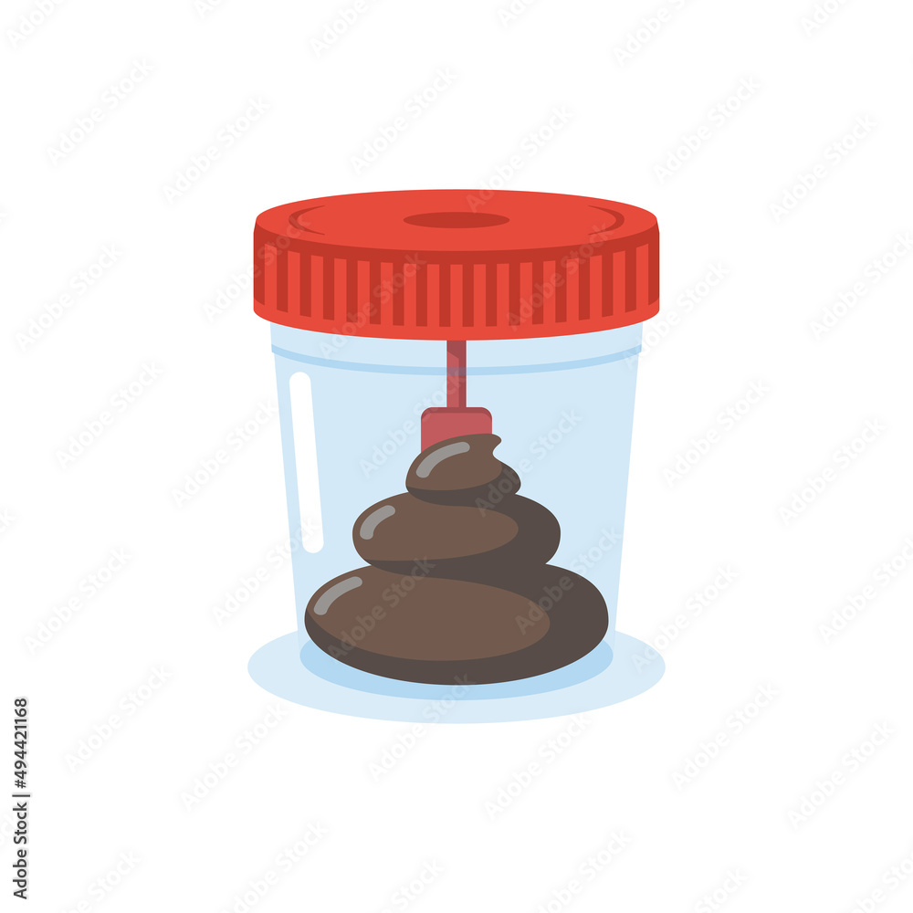 Stool analysis. Stool test icon. Medical sample in a glass tube. Stock ...