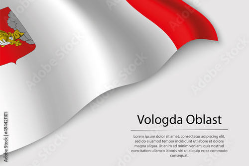 Wave flag of Vologda Oblast is a region of Russia