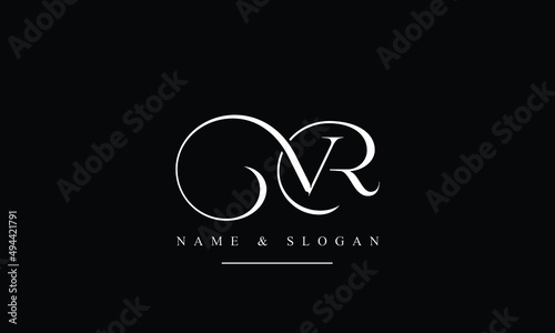 RV, VR, R, V abstract letters logo monogram