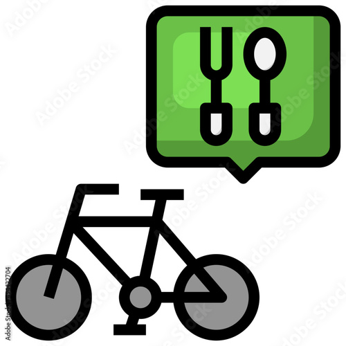 BICYCLE filled outline icon,linear,outline,graphic,illustration