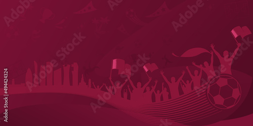 Creative template design for World Cup Qatar 2022, Football Background for banner, card, website, vector illustration. photo