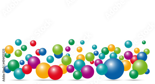 Vector balloon and colorful balls background with copy space. Play and party greeting.
