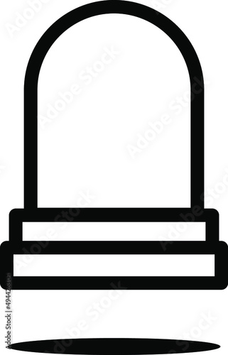 icon illustration of Tombstone, gravestone, headstone outline on transparent background.