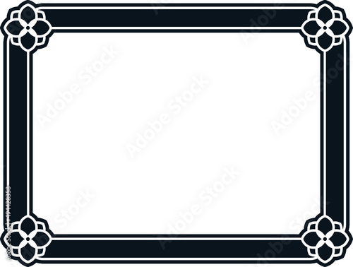 Vector background with ornate flowers border frame. Rectangular horizontal billboard, web banner, card, plaque, signboard, sticker or label