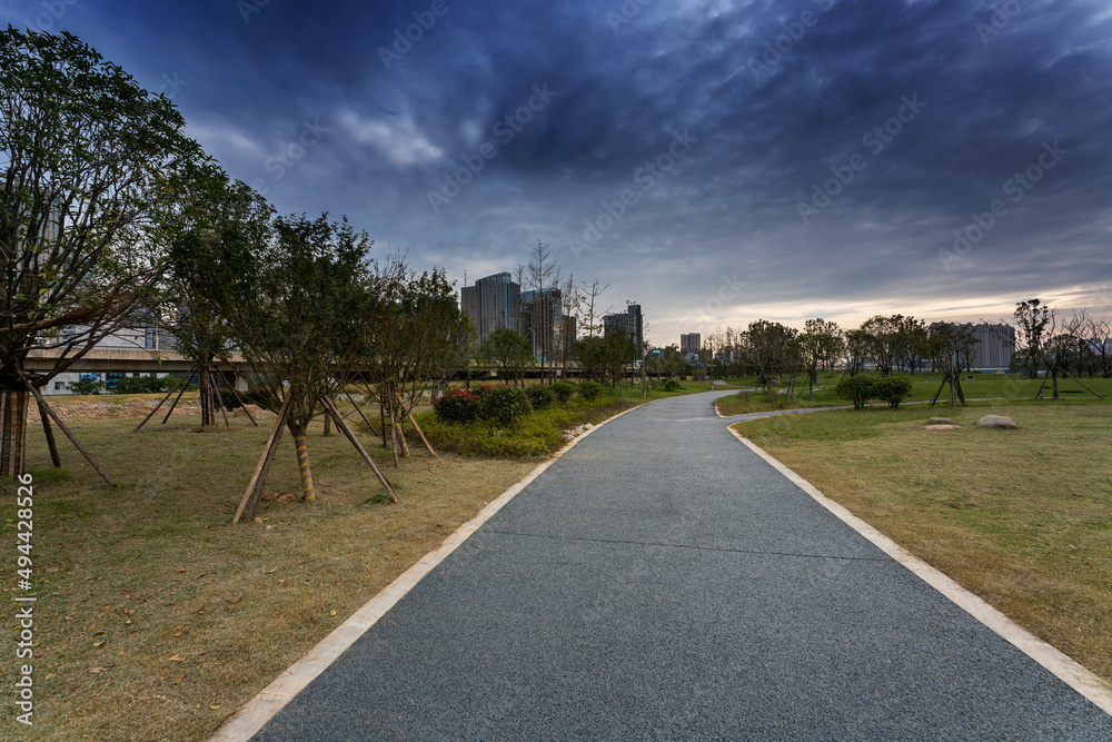 Fototapeta premium walkway in the modern city
