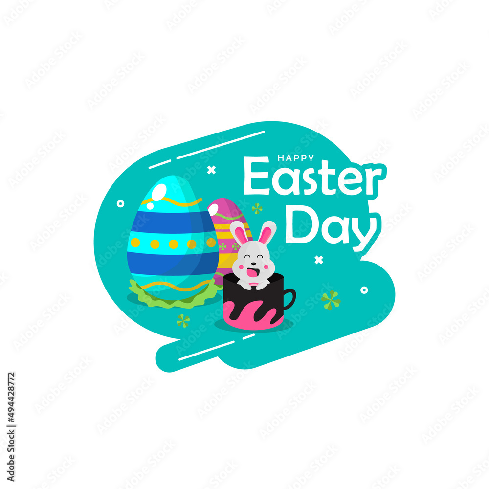 Fototapeta premium Happy easter day label template design
