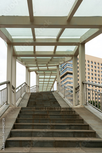 Flight of Stairs to a Modern Pedestrian Bridge