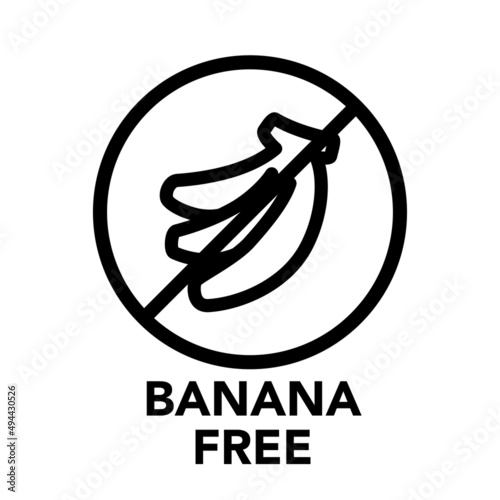 Round frame banana free icon, one of the food allergy icons set