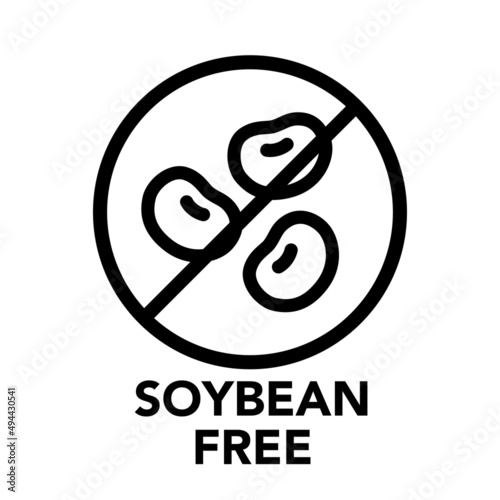 Round frame soybean free icon, one of the food allergy icons set