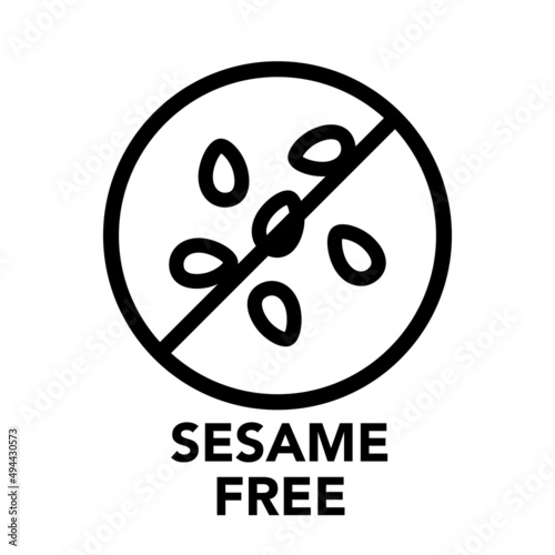 Round frame sesame free icon, one of the food allergy icons set